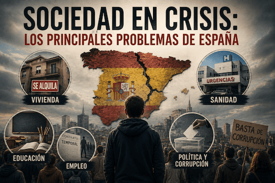 Principales problemas que afectan a la sociedad en crisis en España